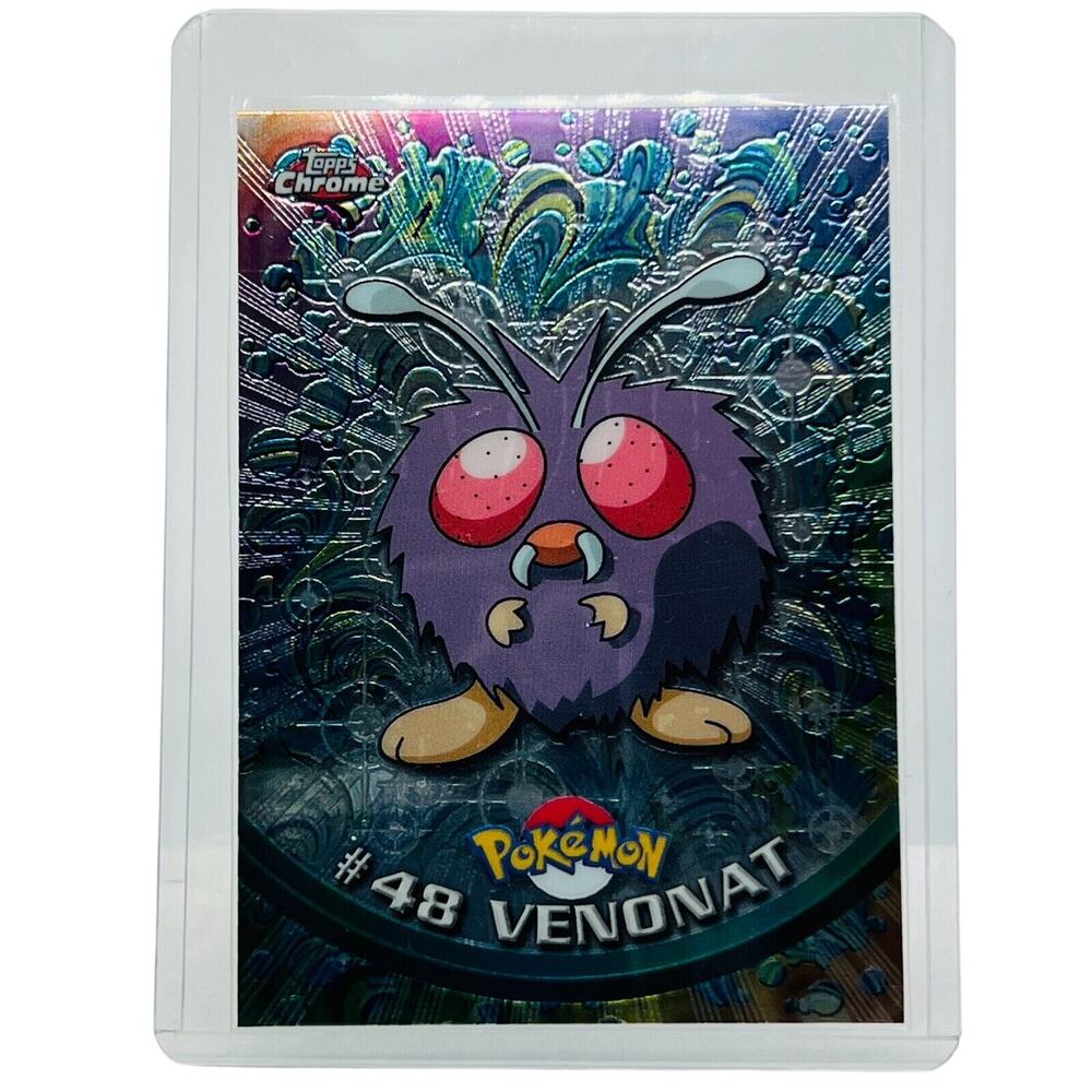 Pokémon Venonat #48 Pokemon 2000 Topps TV Animation Chrome Series 1 Holo Foil